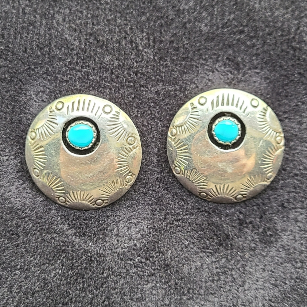 Navajo Sterling Silver Turquoise Earrings